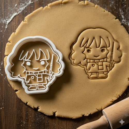 Emporte-piece sorciere hermione - moule a biscuit artisanal 8 cm