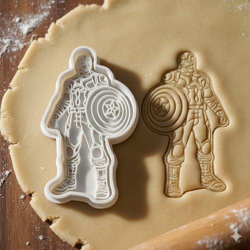 Emporte-pièce captain america 8 cm - moule à biscuits super-héros