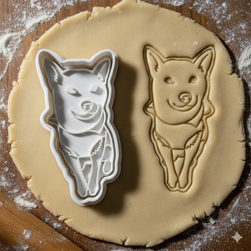 Emporte-pièce shiba inu - moule biscuit chien pour pâtisserie - 8 cm