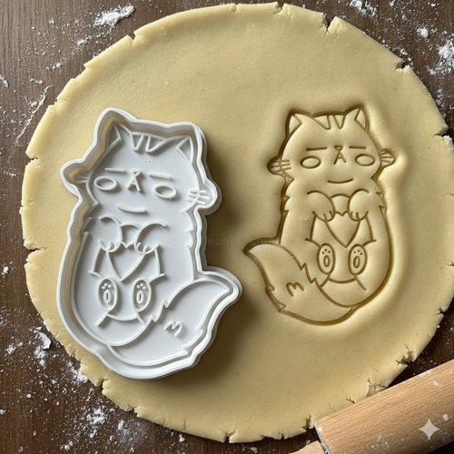 Emporte-piece chat kawaii artisanal 8 cm pour biscuits et patisserie