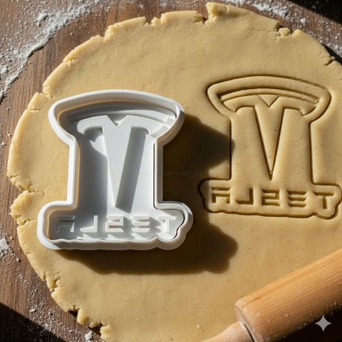 Emporte-piece tesla logo pour biscuits et patisserie - 8 cm