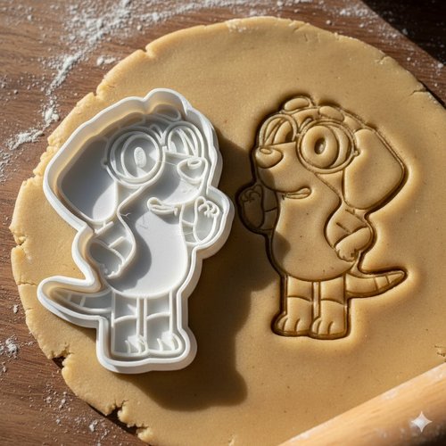 Emporte-piece chien a lunettes 8 cm - moule a biscuit artisanal