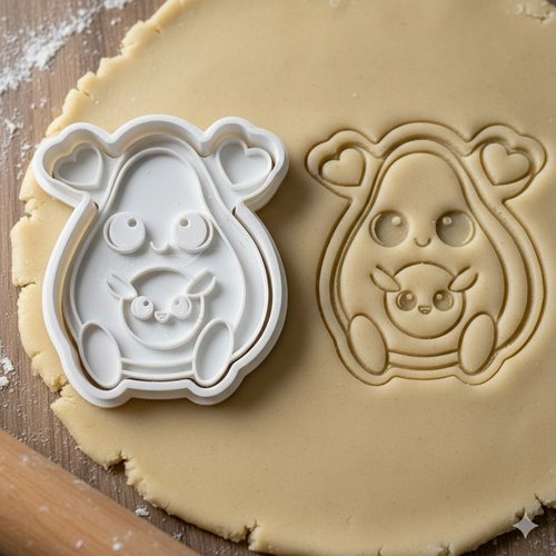 Emporte-piece avocat kawaii 8 cm pour biscuits et pate a sucre