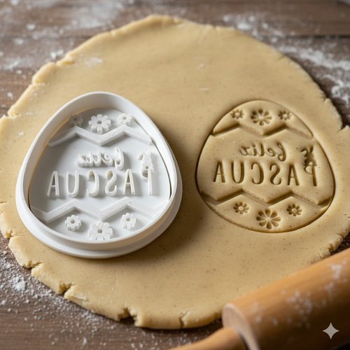 Emporte-piece paques joyeuses paques 8 cm - moule biscuit artisanal