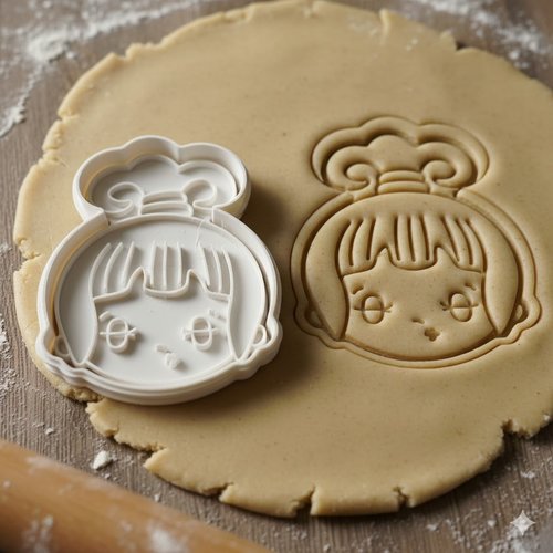 Emporte-piece visage petite fille - moule biscuit artisanal 8 cm