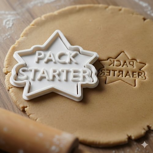 Emporte-piece pack starter 8 cm - moule a biscuit artisanal noir