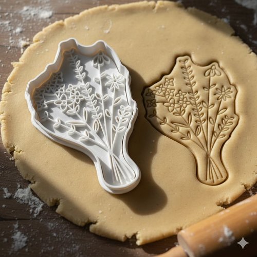 Emporte-piece bouquet de fleurs 8 cm - moule biscuits artisanal