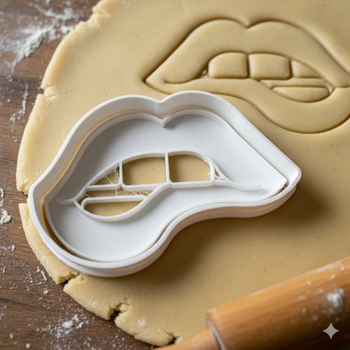 Emporte-piece levres gourmandes 8 cm - moule a biscuit artisanal