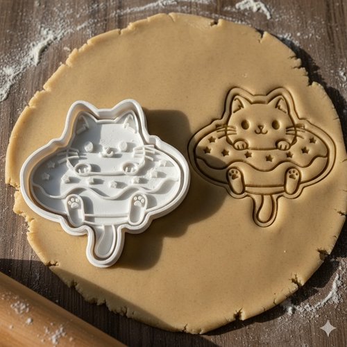 Emporte-piece chat beignet - moule patisserie artisanal 8 cm