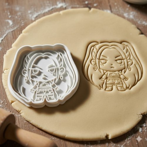 Emporte-piece chibi manga - moule a biscuit artisanal 8 cm