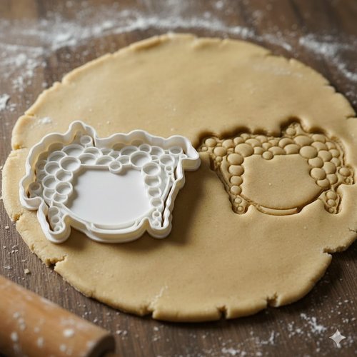 Emporte-piece mouton nuage 8 cm - moule biscuit artisanal noir