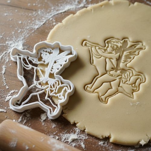 Emporte-piece ange cherubin 8 cm - moule biscuit de noel artisanal
