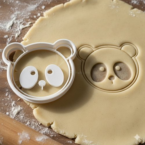 Emporte-piece panda 8 cm - moule a biscuit artisanal