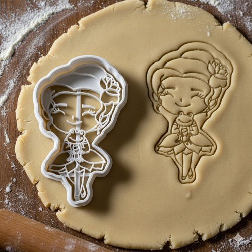 Emporte-piece princesse et grenouille - moule biscuit artisanal 8 cm