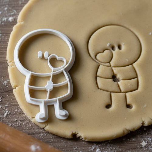 Emporte-pièce petit bonhomme au cœur - 8 cm - pâtisserie artisanale