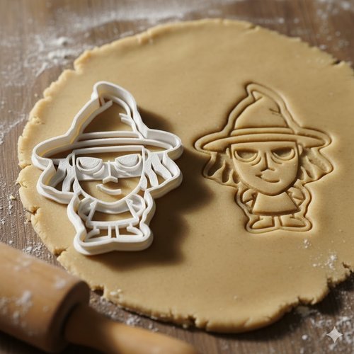 Emporte-piece sorcier chibi 8 cm - moule biscuit artisanal