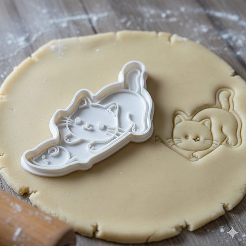 Emporte-piece chat mignon 8 cm - moule a biscuit artisanal