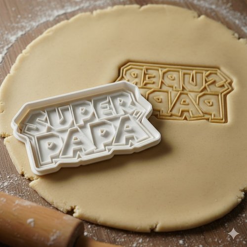 Emporte-piece super papa 8 cm - moule a biscuits fete des peres