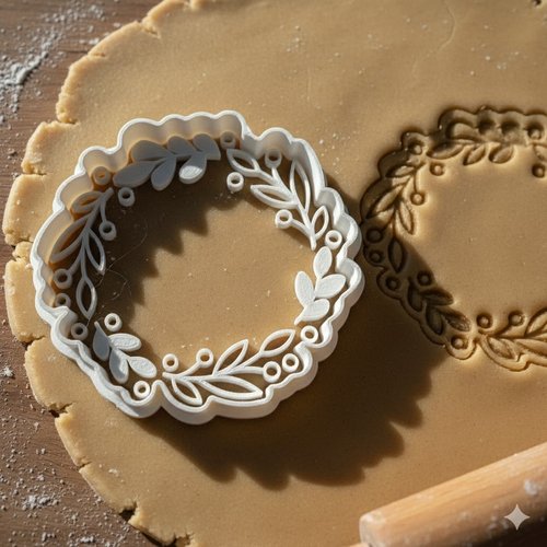 Emporte-piece couronne vegetale 8 cm - moule a biscuits artisanal