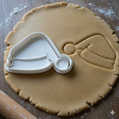 Emporte-piece bonnet de noel 8 cm - moule biscuit artisanal