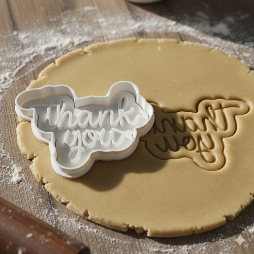 Emporte-piece thank you - moule a biscuit artisanal 8 cm
