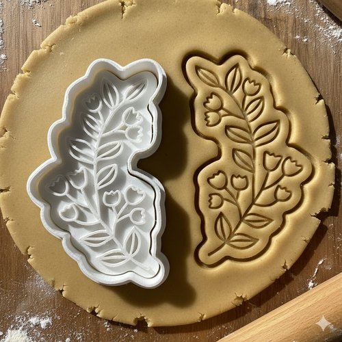 Emporte-piece floral artisanal 8 cm pour biscuits et patisserie