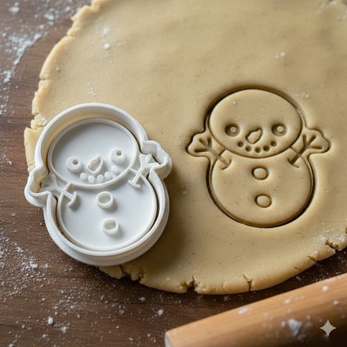 Emporte-piece bonhomme de neige 8 cm - moule a biscuit artisanal