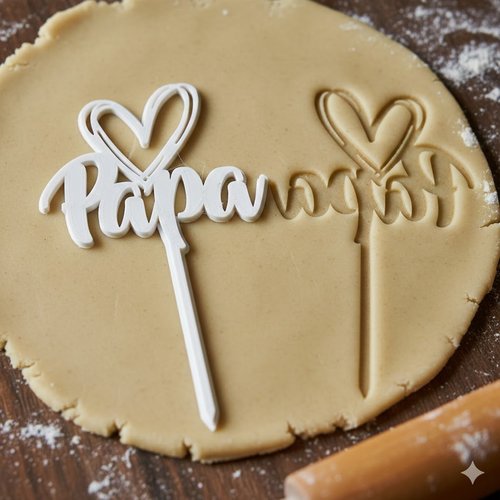 Emporte-piece papa avec coeur 8 cm - moule a biscuit artisanal