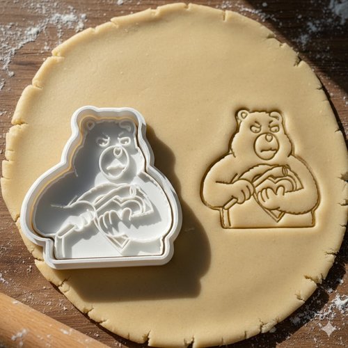 Emporte-piece ours grincheux 8 cm - moule biscuit artisanal