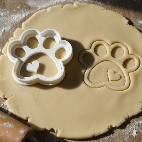 Emporte-piece patte de chien avec coeur 8 cm - moule patisserie