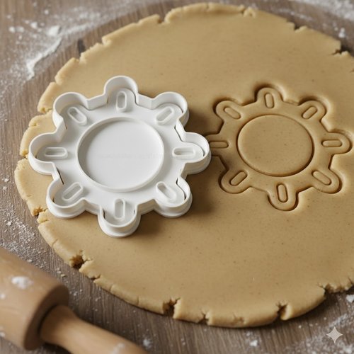 Emporte-piece soleil artisanal pour biscuits et pate a sucre - 8 cm