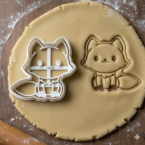 Emporte-piece renard mignon - moule biscuit artisanal 8 cm