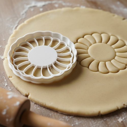 Emporte-piece fleur 8 cm - moule a biscuit artisanal noir