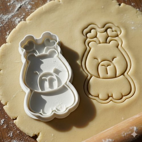Emporte-piece ours coeur 8cm - moule a biscuit artisanal