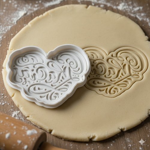 Emporte-piece coeur arabesque - moule patisserie artisanale 8 cm