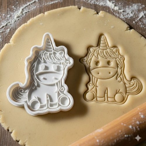 Emporte-piece licorne 8 cm - moule a biscuit artisanal noir