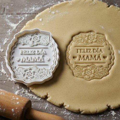 Emporte-piece feliz dia mama - moule biscuit fete des meres 8 cm