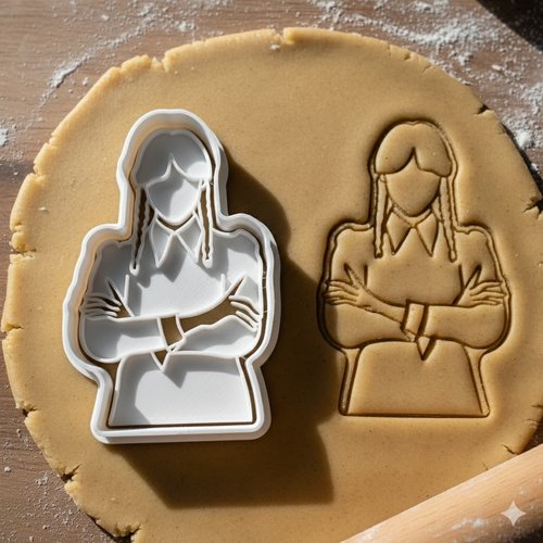 Emporte-piece mercredi addams pour biscuits et patisserie - 8 cm