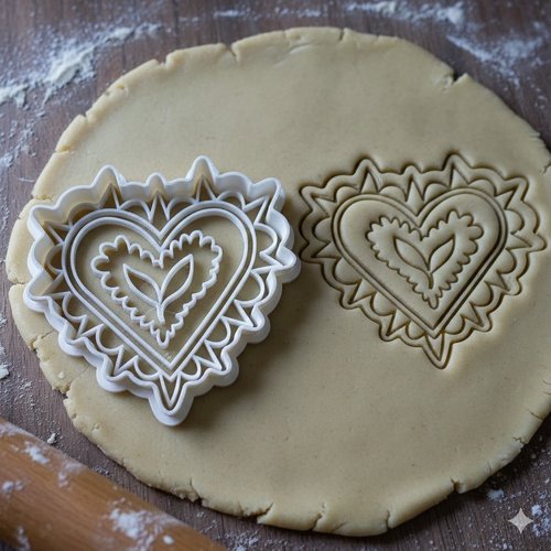 Emporte-piece coeur dentelle artisanal 8 cm - decoration biscuits