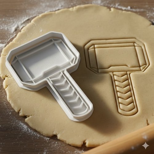 Emporte-pièce marteau thor pour biscuits et pâtisserie - 8 cm