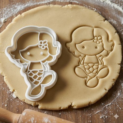 Emporte-piece sirene 8 cm - moule a biscuits et pate a sucre