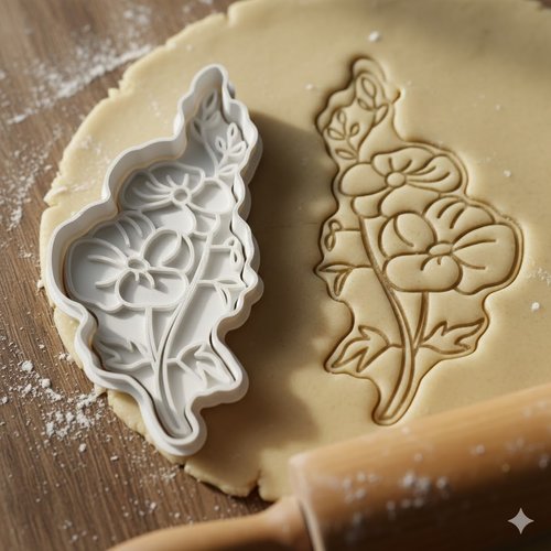 Emporte-piece fleurs de pensee 8 cm - moule biscuit artisanal