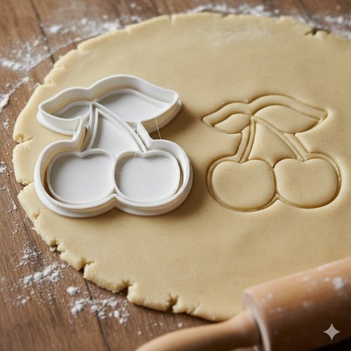 Emporte-pièce cerises 8 cm - moule biscuits pâte sablée et déco