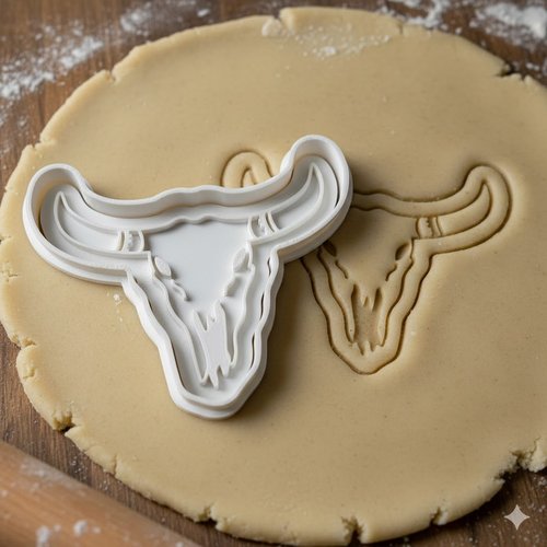 Emporte-piece crane de taureau 8 cm - moule biscuit boho texas