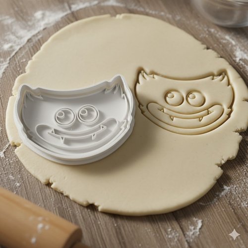 Emporte-piece monstre souriant 8 cm - moule biscuit artisanal