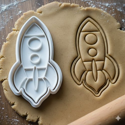 Emporte-pièce fusée espace 8 cm - moule à biscuits artisanal