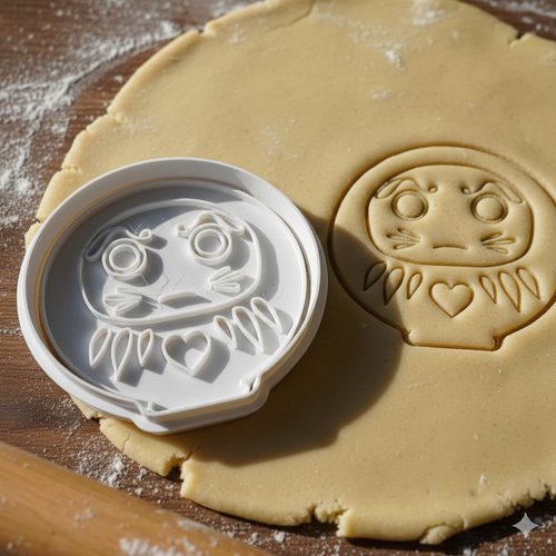 Emporte-piece daruma japonais - moule a biscuits et pate sablee 8 cm