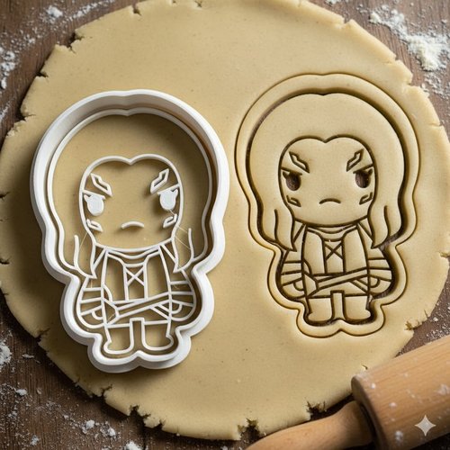 Emporte-piece guerrier viking chibi - moule patisserie 8 cm