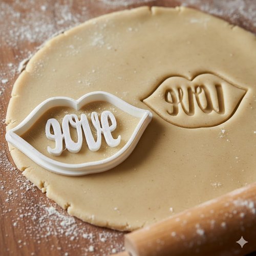 Emporte-piece biscuits levres love - moule patisserie artisanal 8 cm