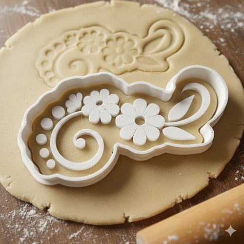 Emporte-piece artisanal floral 8 cm - moule a biscuit sablé